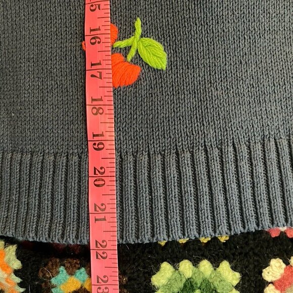 Womens Sweater Cherry Fruits Novelty Crewneck Cotton Blend - Picture 3 of 6